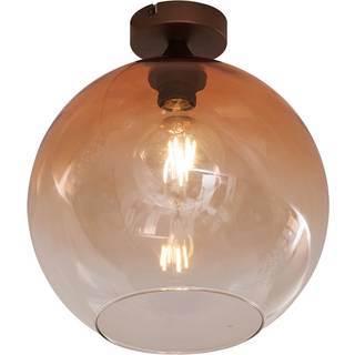 Art Deco loftslampe mørk bronze med brunt glas - Sandra