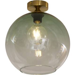 Art Deco loftslampe sort med røgglas - Sandra