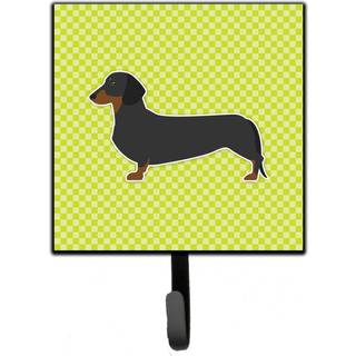 """" Carolines skatte Dachshund Checkerboard Green Leash eller Key Holder BB3782SH4 Lille multicolor """"