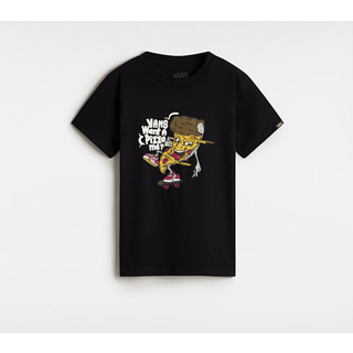 Vans - Little Kids Pizza Me T-Shirt (2-8 Years), Black, Size: 4-5Y - Black - 4-5Y
