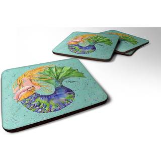 """" Caroline's Treasures 8336FC Mermaid Foam Coasters (Sæt på 4) 3,5 """" ""H X 3,5"" """" W multicolor """"