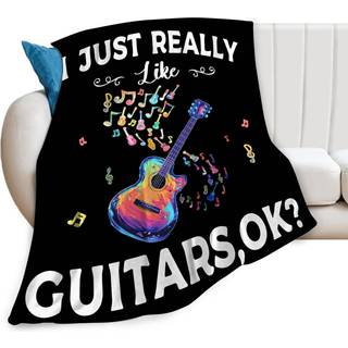 Guitar tæppe plys hyggelige guitarer musikelskere gaver farverig note kast tæpper flanel fleece ultra blød fuzzy fest tæppe til piger drenge mænd