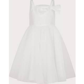 Monsoon Monsoon White Betty Bow Dress - 3 Yrs