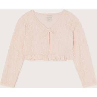 Monsoon Monsoon Pink Lace Frill Bow Cardigan
