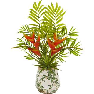 18 Heliconia og Agave kunstig plante i dekorativ planter