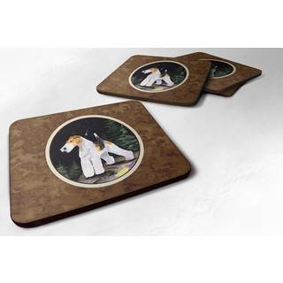 """" Caroline's Treasures SS8503FC Starry Night Fox Terrier Foam Coasters Set p? 4 (S?t p? 4) 3,5 """" ""H X 3,5"" """" ""W Multicolor"" ""