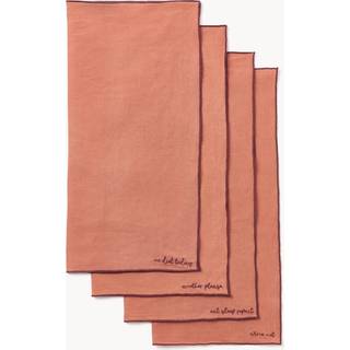 Broderede linned servietter Cosmo, sæt af 4