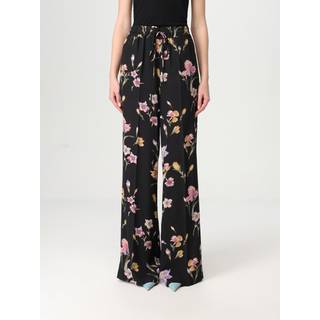 TWINSET BLACK FLORAL WIDE LEG TROUSERS