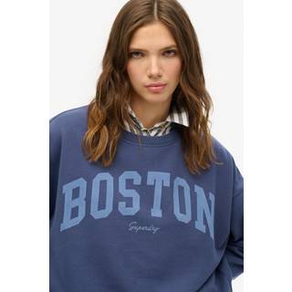 Superdry Superdry Blue Athletic Essentials Relaxed Crew 100% Cotton Sweatshirt