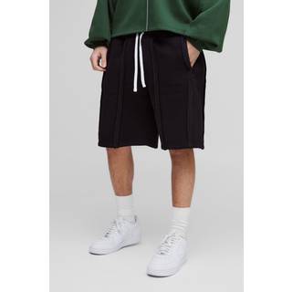 Mens Black Oversized Exposed Seam Short