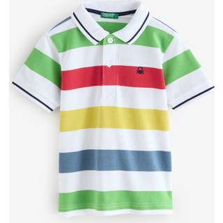 Benetton Benetton Younger Boys Blue Striped 100% Cotton Polo Shirt