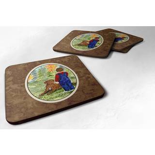 """" Caroline's Treasures SS8547FC Little Boy med sin Chesapeake Bay Retriever Foam Coasters (S?t p? 4) 3.5 """" ""H X 3.5"" """" ""W Multicolor"" ""