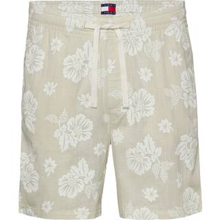 Textured Floral Print Loose Shorts