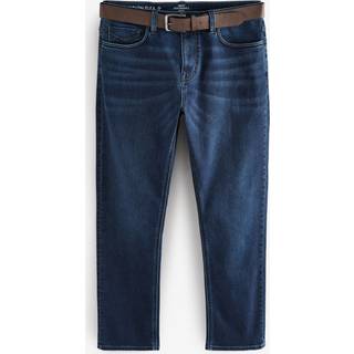 Next Blue Slim Fit Belted Motionflex Jeans