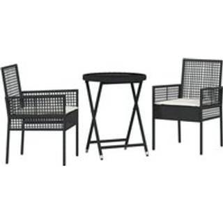 Have Bistro Sæt 3 Dele Sort Poly Rattan