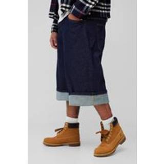 Mens Indigo Plus Turn Up Parachute Jorts