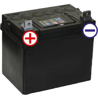 Startbatteri til havetraktor (MTD) - 12V - 28Ah - +Pol til venstre
