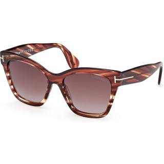 TOM FORD Kvinde FT1217 ELVIRA 55T Solbriller Acetat Havana Bordeaux Sommerfugl Normal