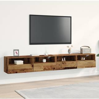 TV vægskab 2 pcs Gammelt træ 100 x 30 x 30 cm Konstrueret træ