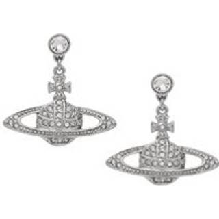 Vivienne Westwood Silver Crystal Mini Bas Relief Drop Earrings