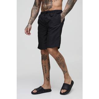 Mens Black Tall Long Length Swim Shorts