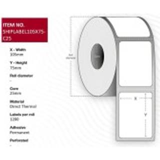 Ship-label 105 x 75mm, Core