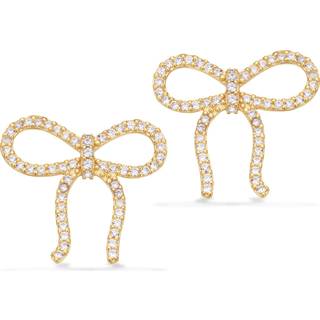 Scrouples Øreringe sløjfe cubic zirkonia i forgyldt