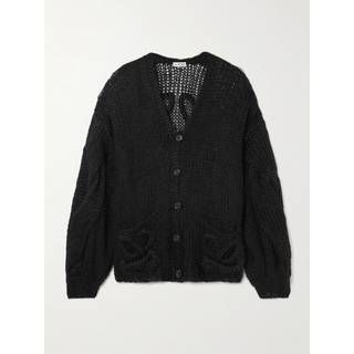 Loewe Anagram open-knit mohair-blend cardigan - black - XS