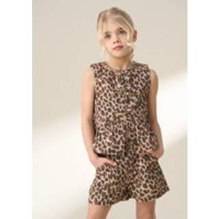 Angel & Rocket Angel & Rocket Brown Rochelle Denim Peplum Bow 100% Cotton Top