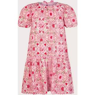 Monsoon Monsoon Pink Heart Print Puff Sleeve Dress