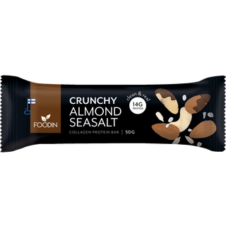 Foodin Crunchy Collagen Protein Bar Mandler, rå chokolade & havsalt | 14 g Protein - PROTEINBAR - FOODIN - StudioBuus