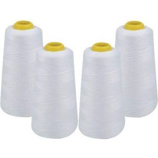 Izo Home Goods 4-Pack p? 6000 yards (hver) Hvid sergerkegle Tr?d All Purpose Sewing Thread Polyester Spools Overlock (Serger over Lock Merrow Sin