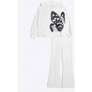 River Island River Island Cream Girls Butterfly Hoodie Set