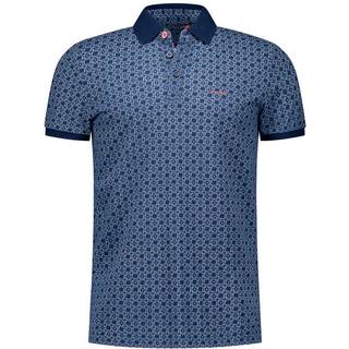 N.Z.A. Herren Polo-Shirt blau gemustert