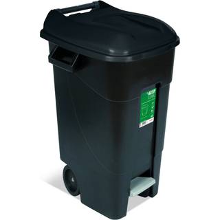 TAYG affaldsbeholder med låg, 120 liter, Sort/Sort