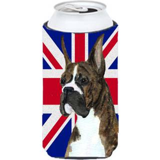 Boxer med engelsk union Jack British Flag Tall Boy Beverage Isulator Hugger SS4950TBC