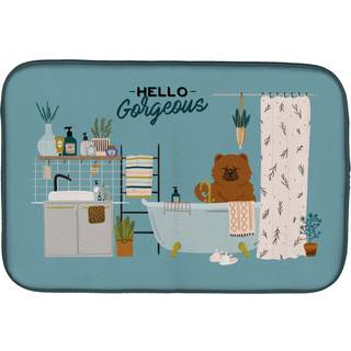 """" Caroline's Treasures CK7564DDM Red Chow i badekarvasket-tørringsmedier 14 x 21 multicolor """"