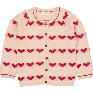 Copenhagen Colors Heart Strikket Cardigan Berry 116 cm Lyserød 116 cm kvinde