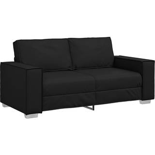 Sofastol Med Pude Sort 180 X 78 X 84 Cm Kunstlæder