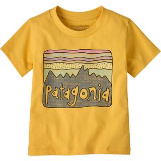 Patagonia Baby Fitz Roy Skies T-shirt Børn størrelse 2 Years farve gul