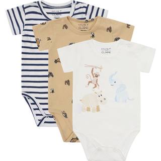 Hust&Claire Bertram 3-pak Baby Body Pale Khaki 74 cm  Brun  74 cm  mand