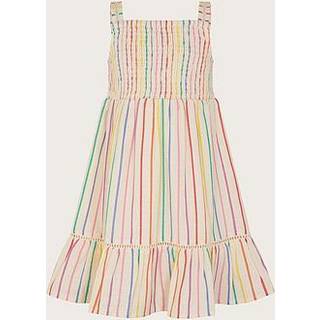 Monsoon Strappy Stribet Smocked Kjole7 - 8 år (122 - 128cm)