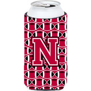 Brev N Fodbold Crimson og White Tall Boy Beverage Isulator Hugger CJ1079-NTBC