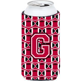 Brev G Football Crimson og White Tall Boy Beverage Isulator Hugger CJ1079-GTBC
