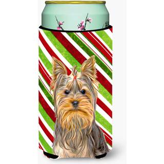 Candy Cane Holiday Christmas Yorkie / Yorkshire Terrier Tall Boy Beverage Isulator Hugger KJ1170TBC
