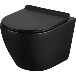 Badrumspaket Toalett Fjord Svart Matt med WC-fixtur Alca