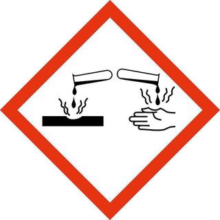 GHS 05 faresymbol - Ætsende - 250 stk rulle - 15 x 15 mm