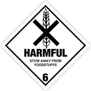 Harmful klasse 6, fareseddel, 250 x 250 mm