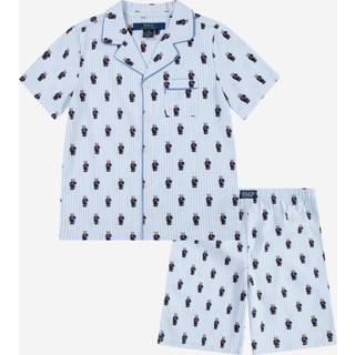 Polo Ralph Lauren Polo Ralph Lauren White/Blue 100% Cotton Short Sleeve Bear Pyjamas Set