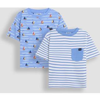 Jojo Maman Bébé Jojo Maman Bébé Sailboat Tryk & Stribet 100% Bomuld T-shirt 2 Pakke
